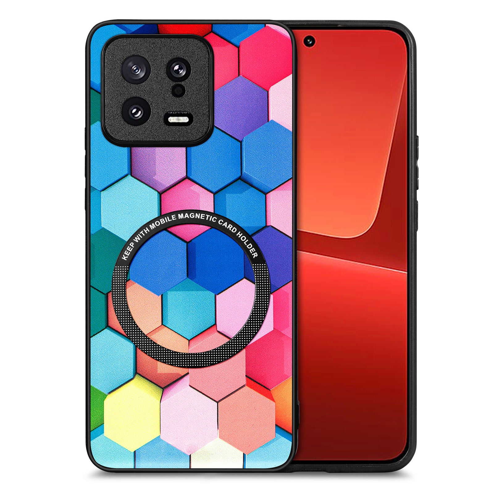 For Xiaomi 13 5G Pattern Printing Metal Ring Design Phone Case PC TPU PU Leather Coated Protective Cover For Xiaomi 13 5G Pattern Printing Metal Ring Design Phone Case PC TPU PU Leather Coated Protective Cover
